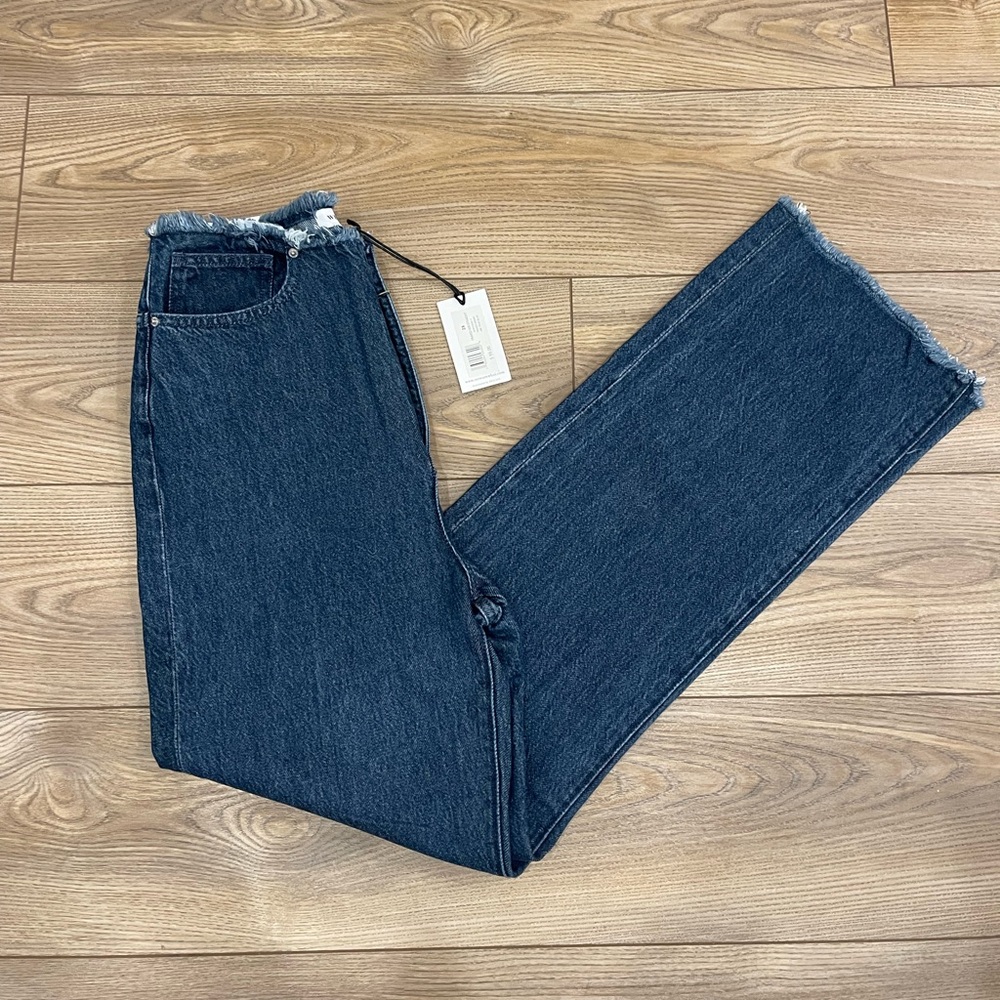 NWT WeWoreWhat Frayed Straight Leg Jeans